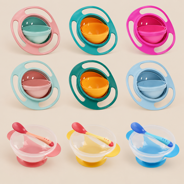 360° Rotating Spill-Proof Baby Feeding Bowl — imagen 1