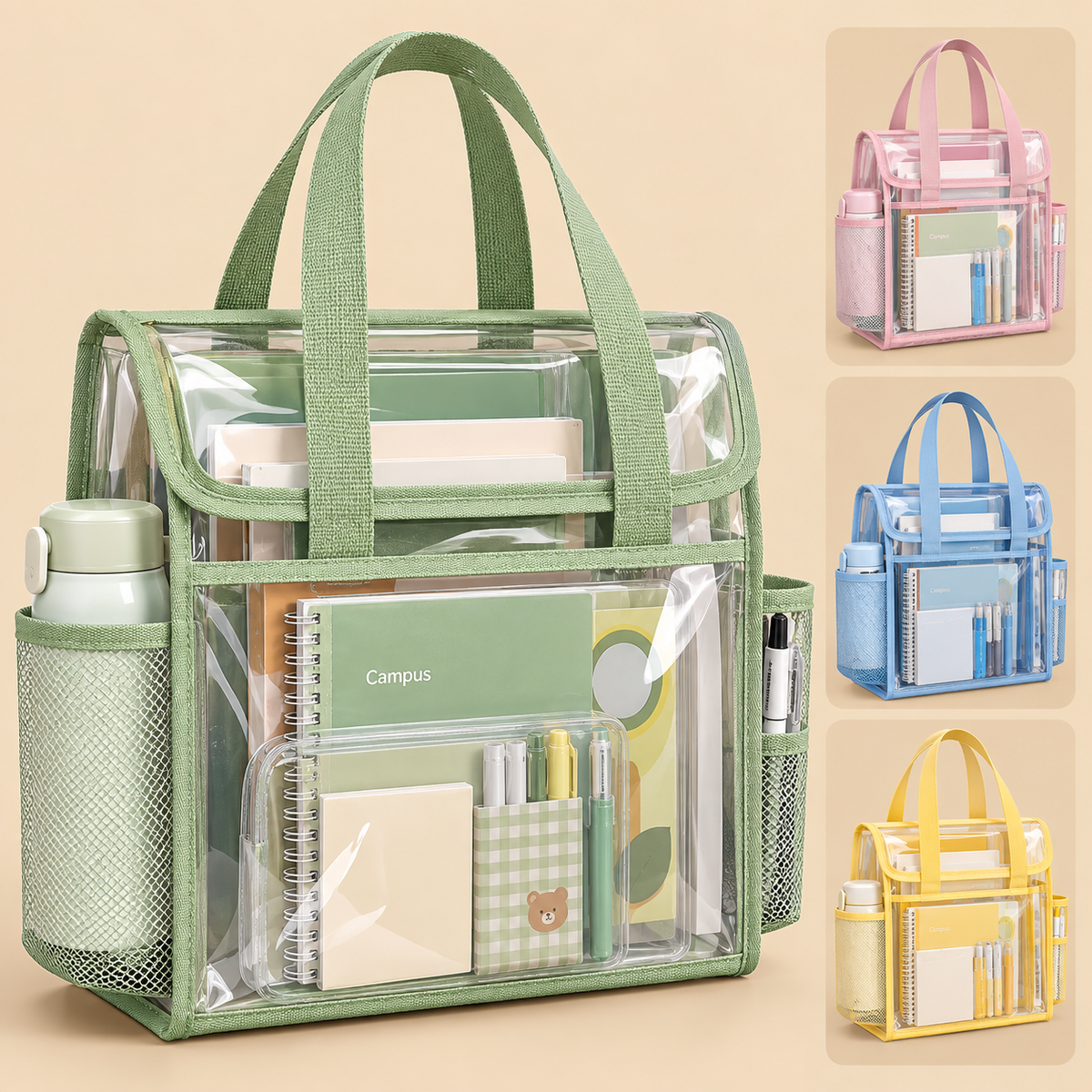 Transparent Waterproof Student Study Bag