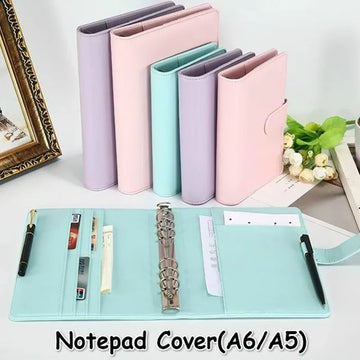 Solid Color Leather Notebook Folder — imagen 2
