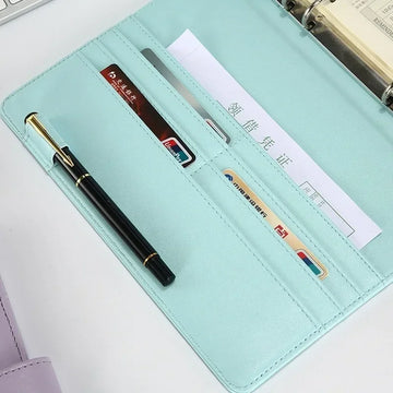 Solid Color Leather Notebook Folder — imagen 11